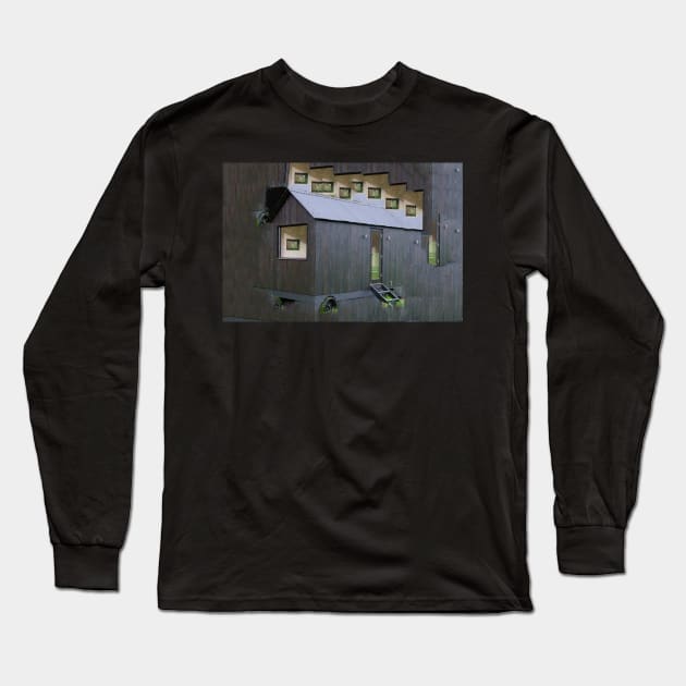 Black Tiny House Long Sleeve T-Shirt by ellenmueller